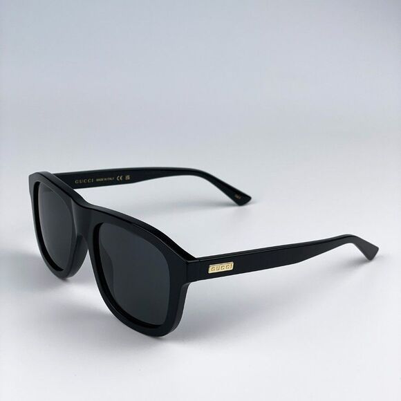 Gucci GG1316S 001 Sunglasses Black Grey Square Unisex - Picture 8 of 11